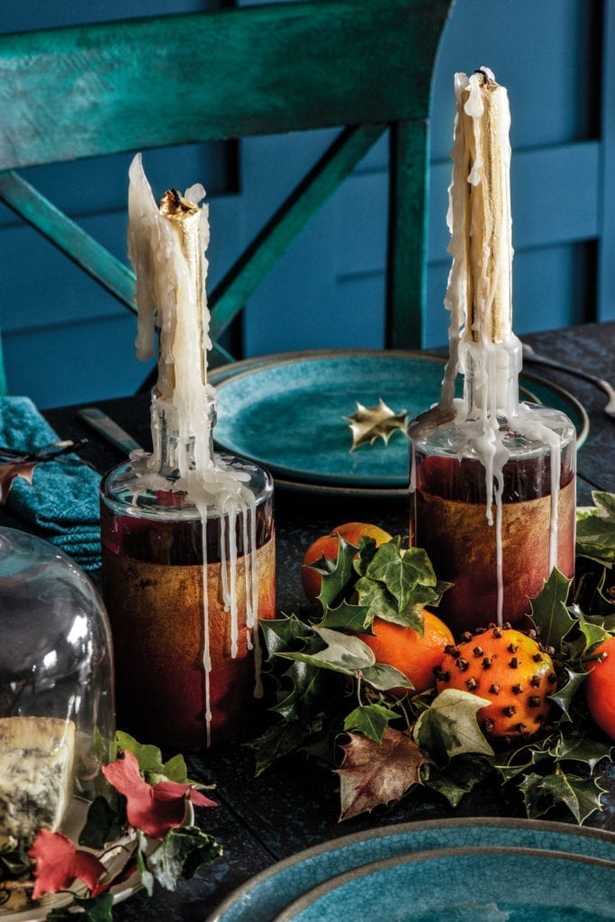 Gilded Bottle Candle Holders