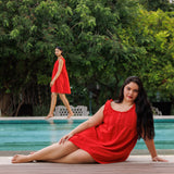 MARIGOLD ORGANIC  COTTON NIGHTIE MINI  - TANGERINE