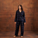 PLAID LAMÉ  PYJAMA SET - MIDNIGHT BLUE