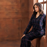 PLAID LAMÉ  PYJAMA SET - MIDNIGHT BLUE