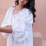 Bella Embroidered Nightie- Ivory