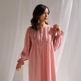 FLUER 100% ORGANIC COTTON NIGHTIE - BLUSH