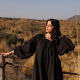 Bella Embroidered Nightie- Ebony