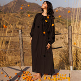 Bella Embroidered Nightie- Ebony