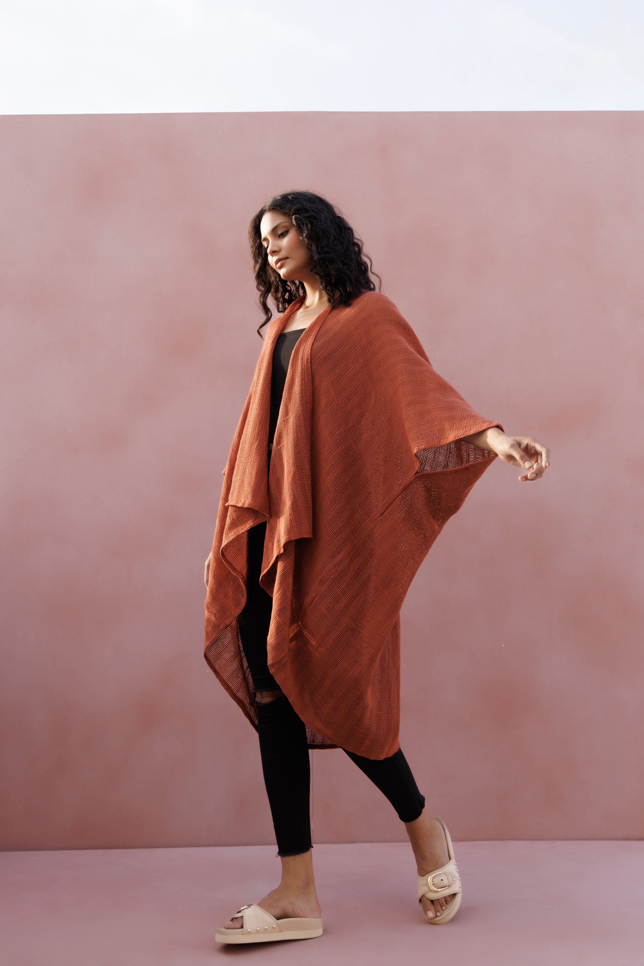 Radha Rani Hemp Cotton Kimono - Clay - Gaudy & Prim