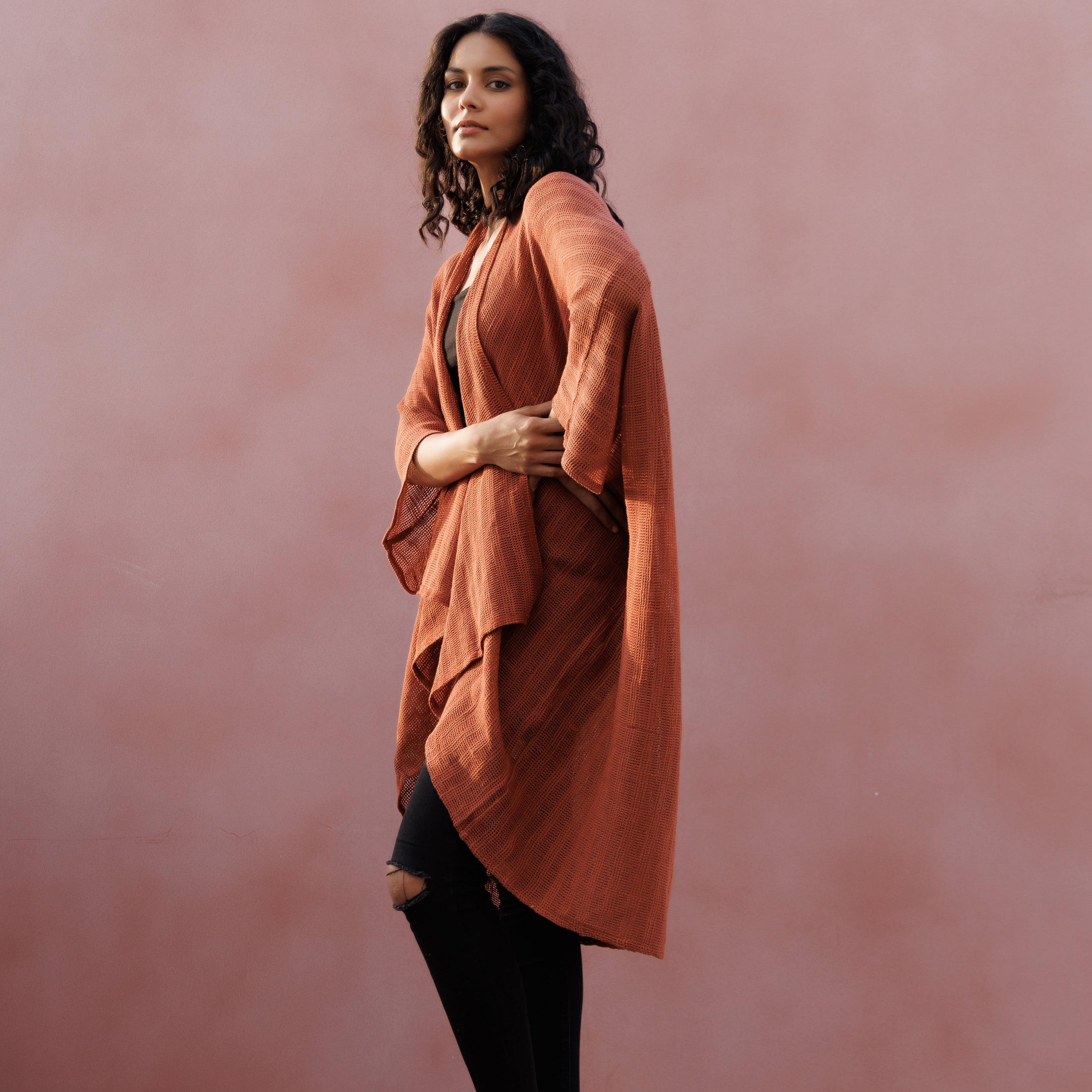 Radha Rani Hemp Cotton Kimono - Clay - Gaudy & Prim