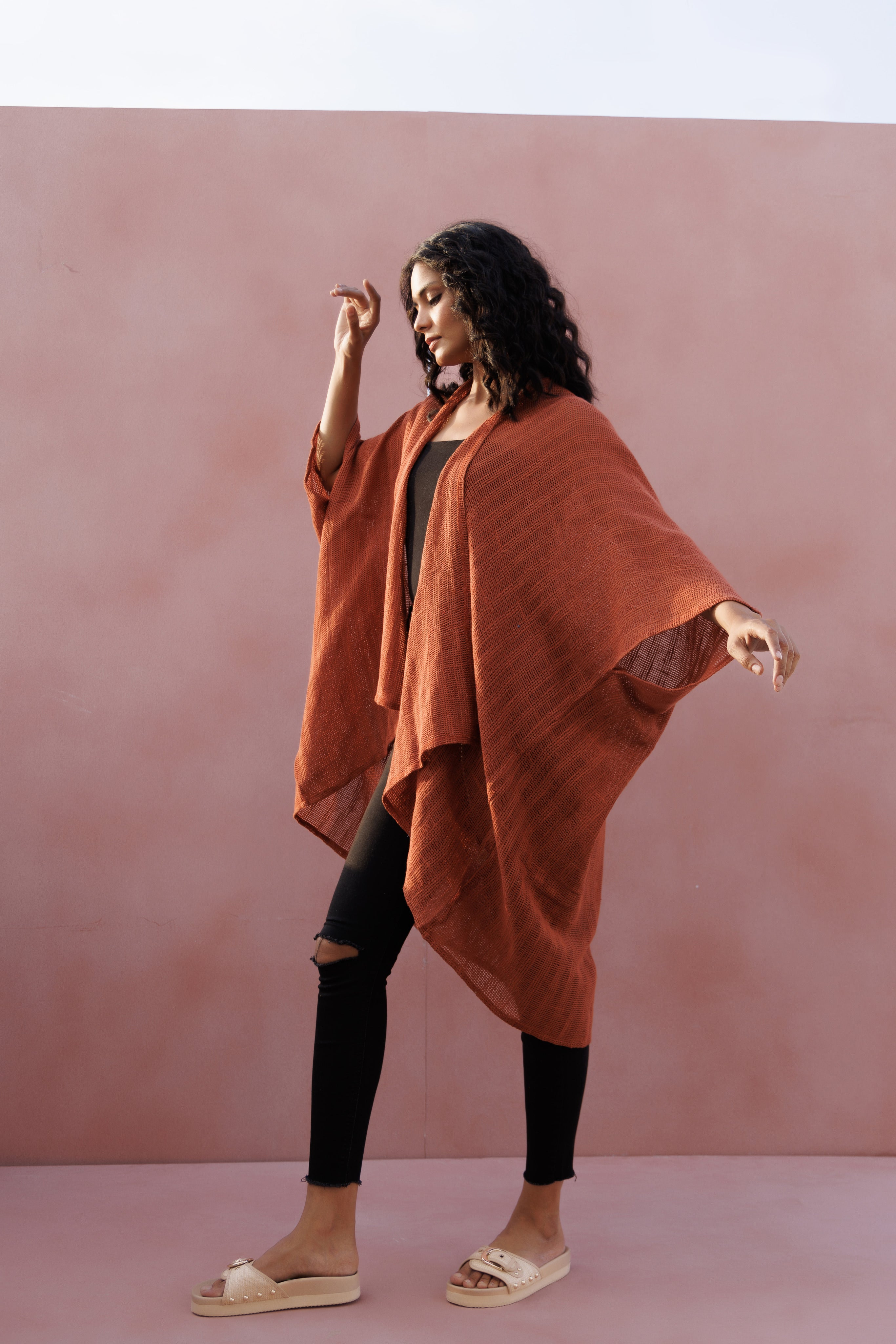 Radha Rani Hemp Cotton Kimono - Clay - Gaudy & Prim