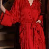 Robe - Silk Satin -Scarlet