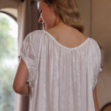 FORGET ME NOT SILK JACQUARD NIGHTIE - MINI IVORY