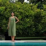 MARIGOLD ORGANIC COTTON NIGHTIE - OLIVE
