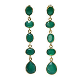 Euro Gold Earrings - Green Onyx