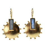 Euro Gold Inset Gemstone Earrings