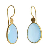 Euro Gold Gemstone Drop Earrings - Moonstone