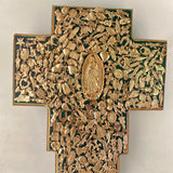 Mexican Blue Cross Large with Milagros - Gaudy & Prim