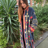 Suzani Velvet Jacket Long - Diamond (Style 1 )
