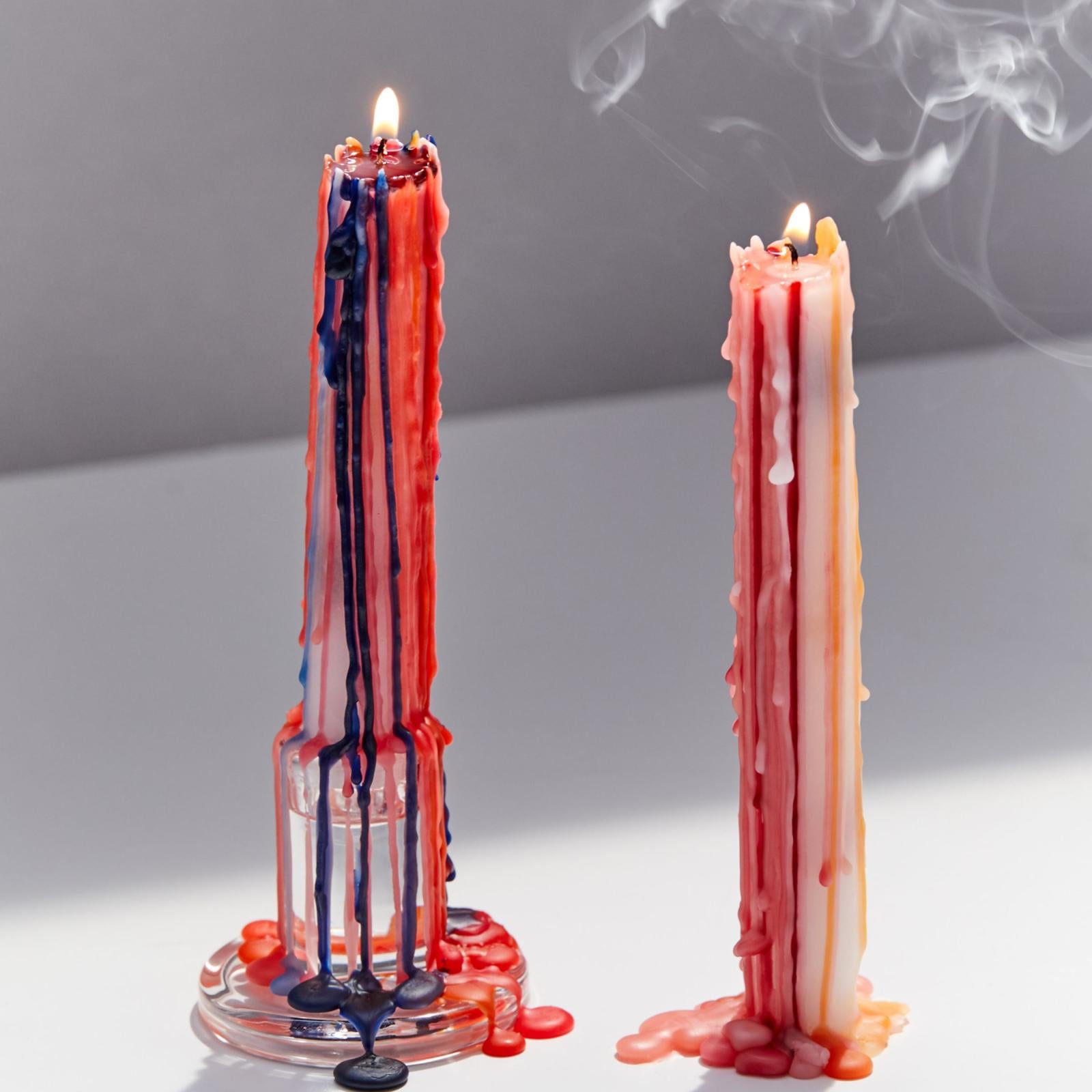 Multi-Colour Drip Candle - Gaudy & Prim