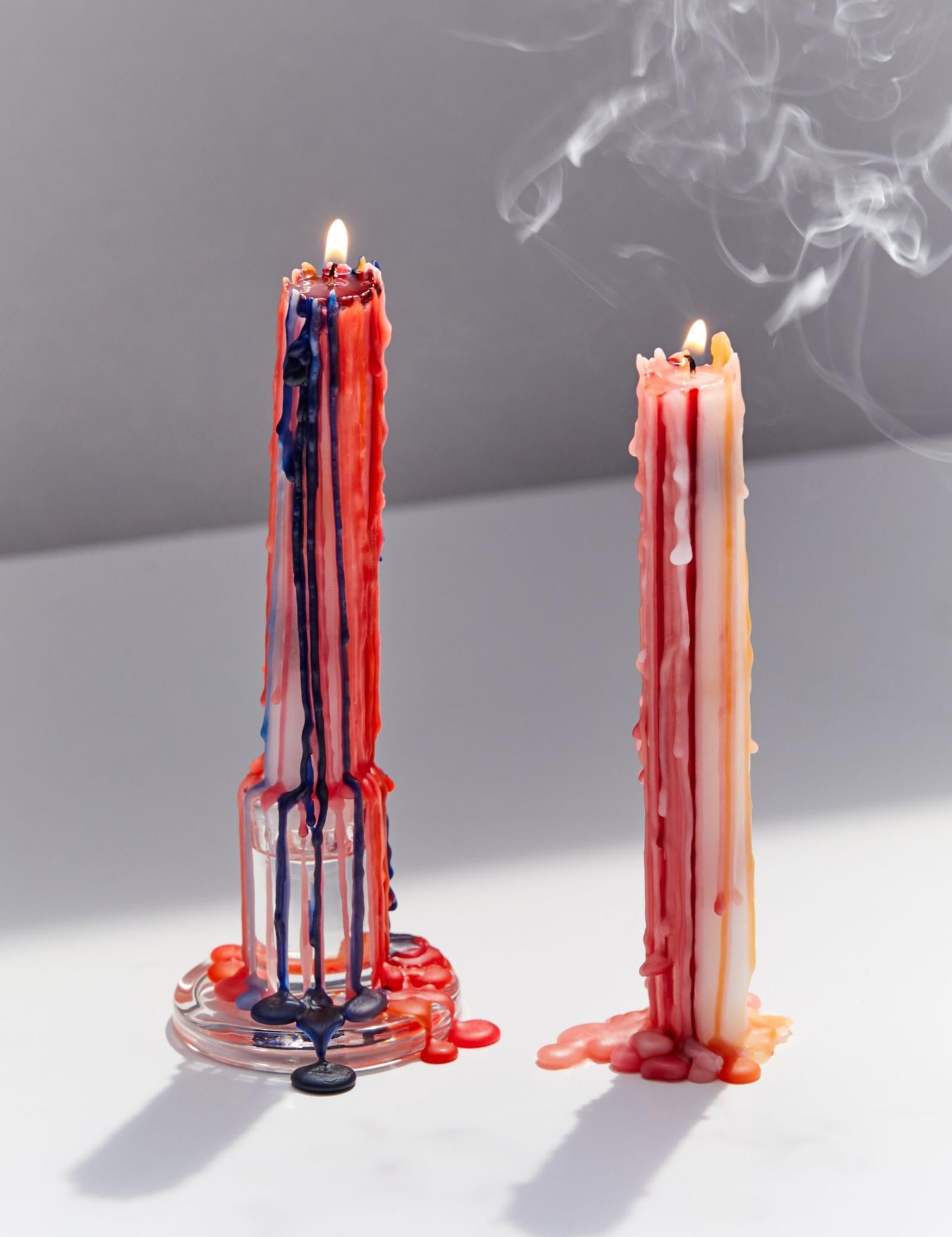 Multi-Colour Drip Candle - Gaudy & Prim