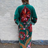Suzani Velvet Jacket -Long - Botanical (Style 4 )