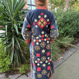 Suzani Velvet Jacket Long - Diamond (Style 1 )