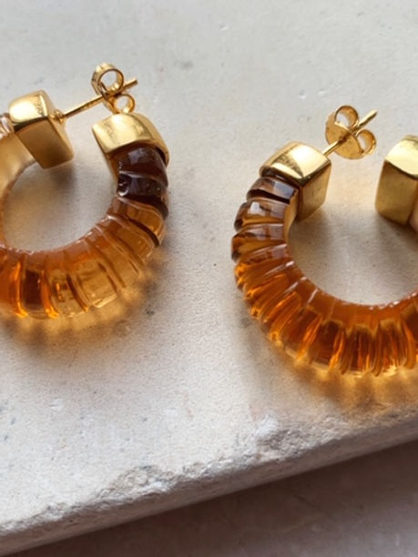 Esme Earrings Citrine - Gaudy & Prim