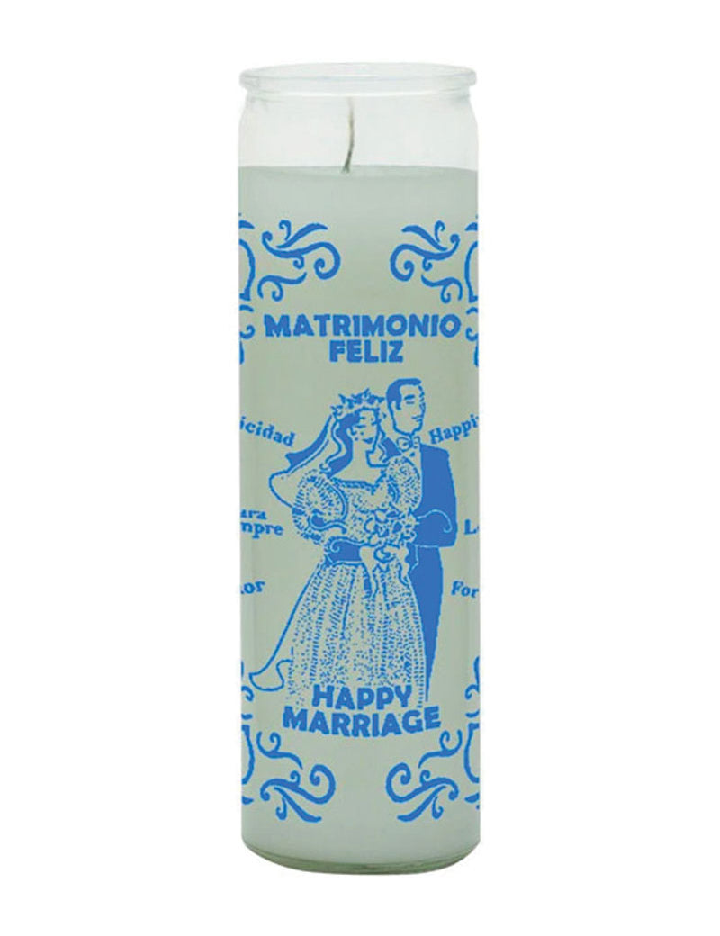 7 Day Candle Happy Marriage - White - Gaudy & Prim