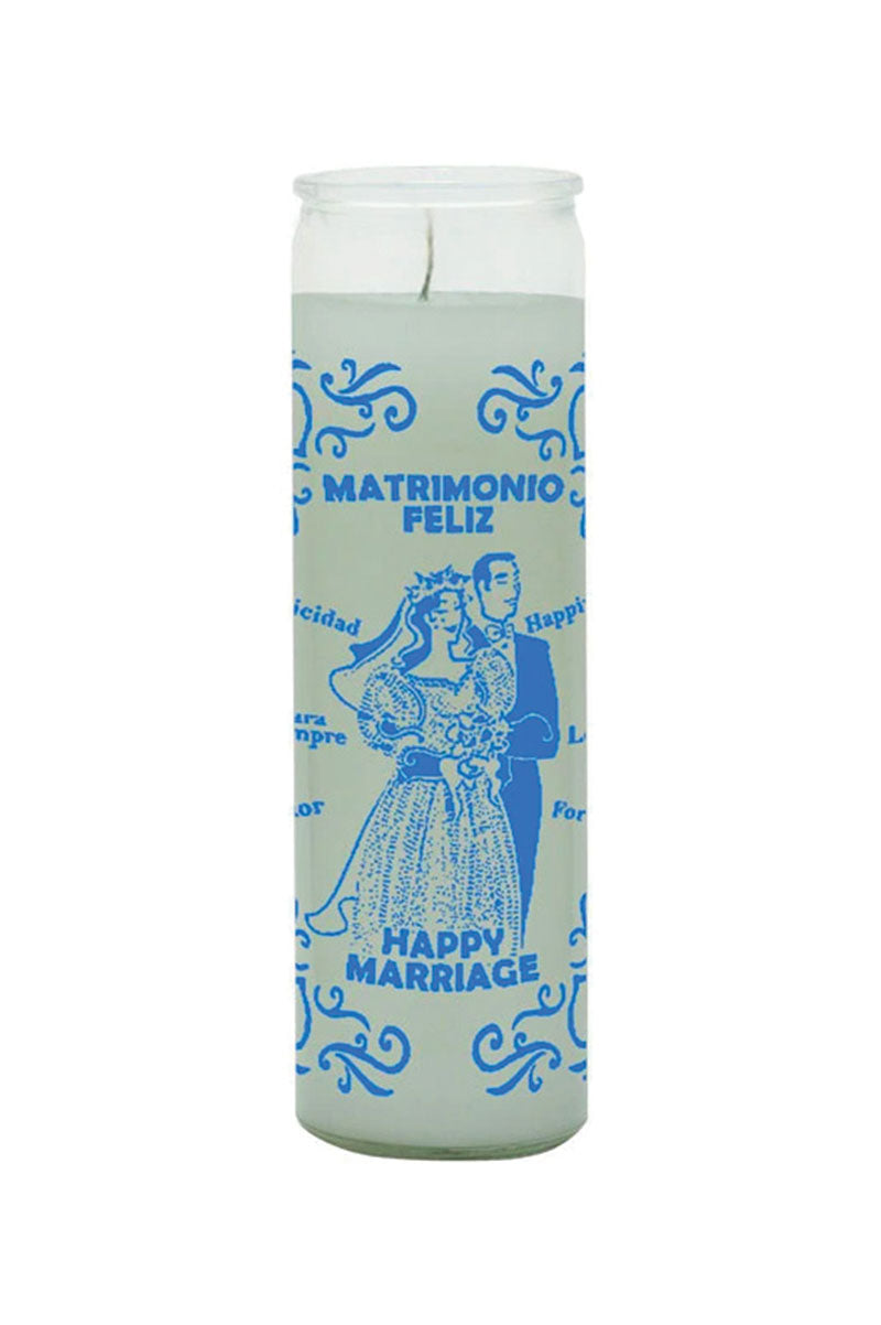 7 Day Candle Happy Marriage - White - Gaudy & Prim
