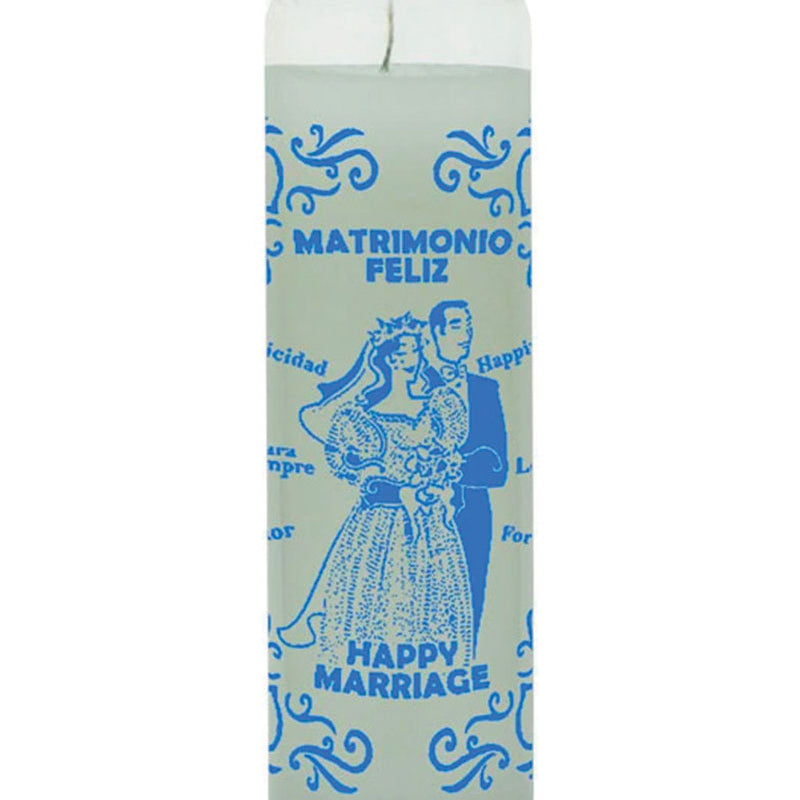 7 Day Candle Happy Marriage - White - Gaudy & Prim