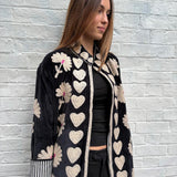 Suzani Velvet Jacket Long - Heart Border (Style 2 )