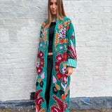 Suzani Velvet Jacket -Long - Botanical (Style 4 )