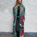 Suzani Velvet Jacket -Long - Botanical (Style 4 )