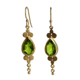 Euro Gold Earrings Drop Gemstones