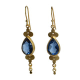 Euro Gold Earrings Drop Gemstones