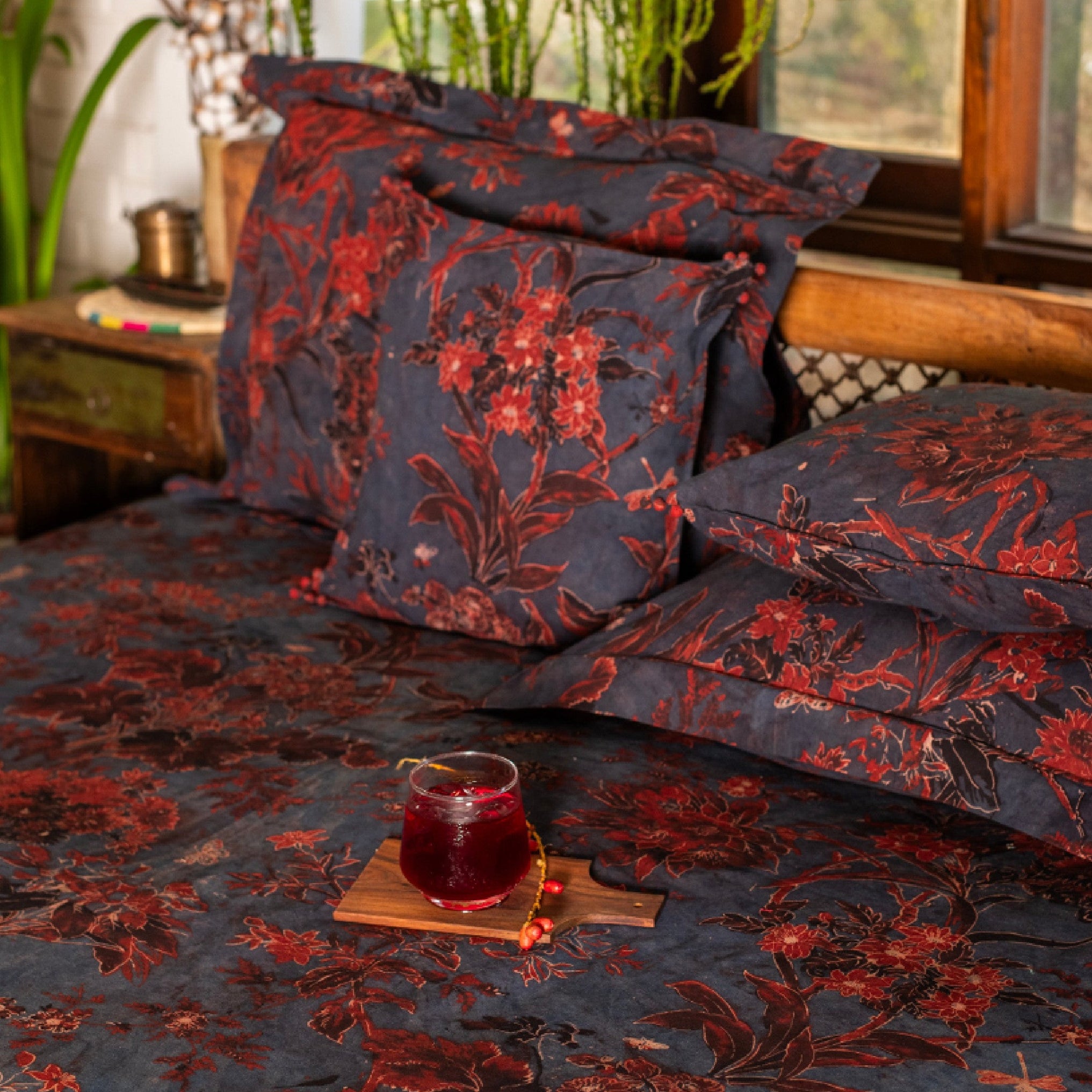 Ajrakh Hand Printed Bed Cover