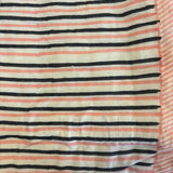 Cotton Block Print Quilt Garden Rose and Stripe