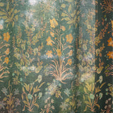 Printed Linen Curtain Garden Emerald