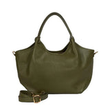 Hector Small Plain Leather Tote - Moss