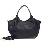 Hector Small Plain Leather Tote - Black