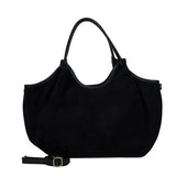 Hector Large Suede Leather Tote - Black