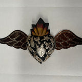 Mexican Red Heart with Miracle Milagros and Wings