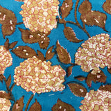 Hand Block Printed Bedding-Teal Hydrangea