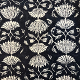 Hand Block Printed Bedding- Black and White Lotus