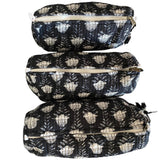 Cosmetic Bag - Block Print Ebony