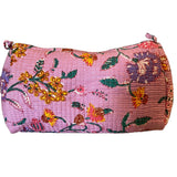Cosmetic Bag - Block Print Pink Floral