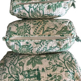 Cosmetic Bag - Block Print Green Floral