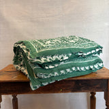 Cotton Block Print Quilt Emerald Peacock