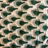 Cotton Block Print Quilt Emerald Peacock