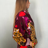 Suzani Velvet Jacket Short -Tigers