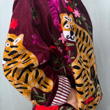 Suzani Velvet Jacket Short -Tigers