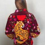 Suzani Velvet Jacket Short -Tigers