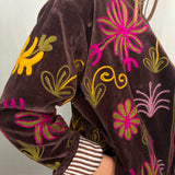 Suzani Velvet Jacket Short - Leopard